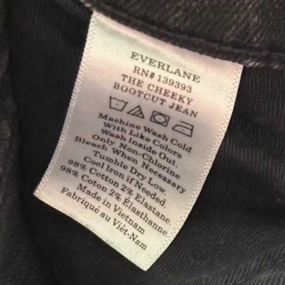 Everlane 'The Cheeky Bootcut Jean' Women's Size 26 Regular in Black - Picture 11 of 11